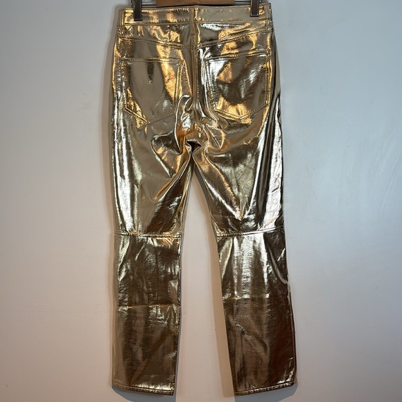 Gap high rise metallic vegan leather gold slim jeans size 28 - Picture 6 of 13